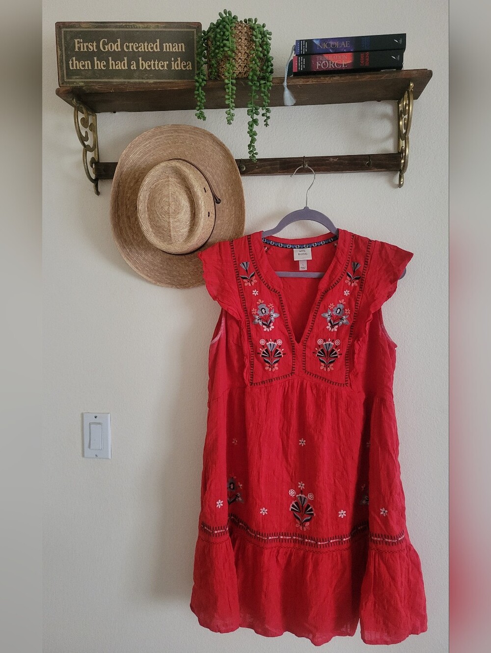 Summer Fun Boho Rose Knox Womens Embroidered Dress 12